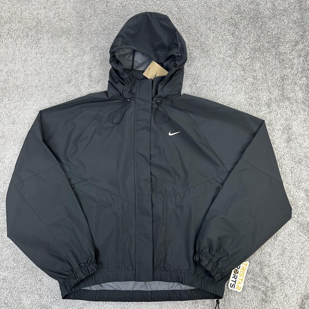 Nike Storm-FIT Jacket Womens Small Black Hooded Running Windbreaker FB7492-010